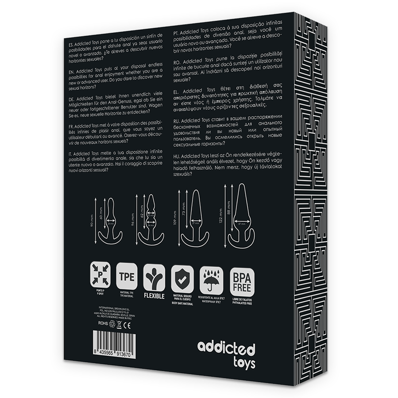 JUGUETES ADICTO - SET 4 TAPONES ANALES
