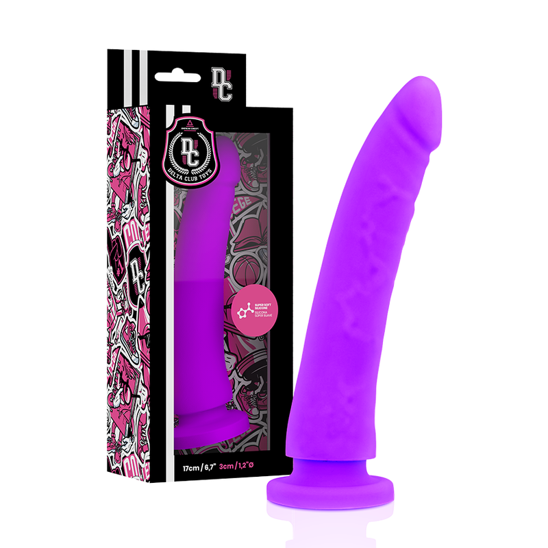 DELTA CLUB - JUGUETES ARNÉS + DONG SILICONA MORADA 17 CM -O- 3 CM