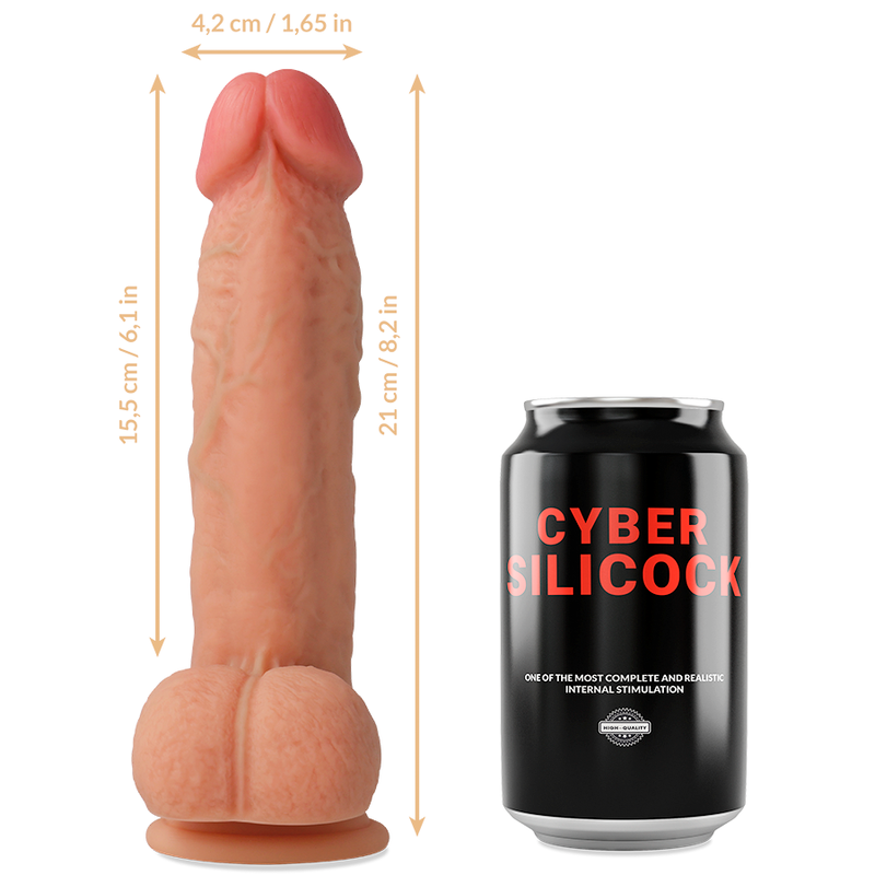 CYBER SILICOCK - STRAP-ON SAUL SILICONA LÍQUIDA CON 3 ANILLAS GRATIS 15.5 CM -O- 4.2 CM