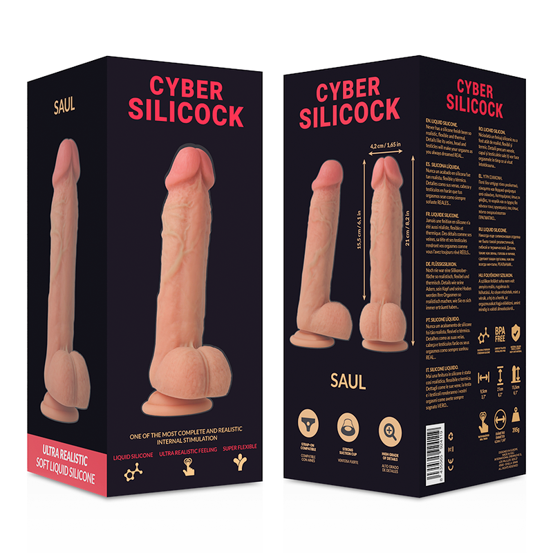 CYBER SILICOCK - STRAP-ON SAUL SILICONA LÍQUIDA CON 3 ANILLAS GRATIS 15.5 CM -O- 4.2 CM