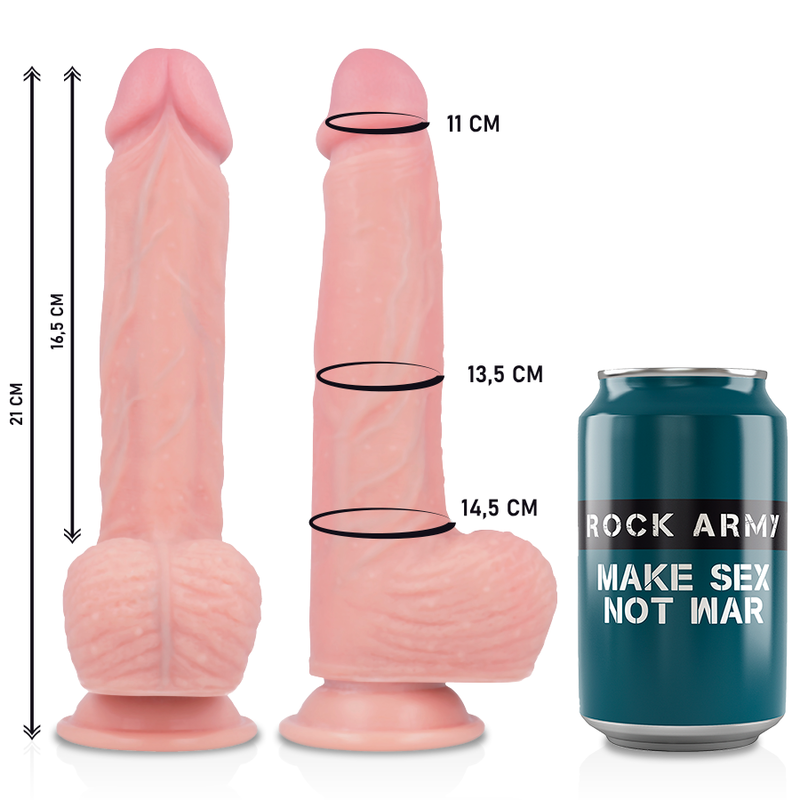 ROCKARMY - ARNÉS + SILICONA LÍQUIDA PREMIUM SPITFIRE REALISTA 21 CM -O- 4,62 CM