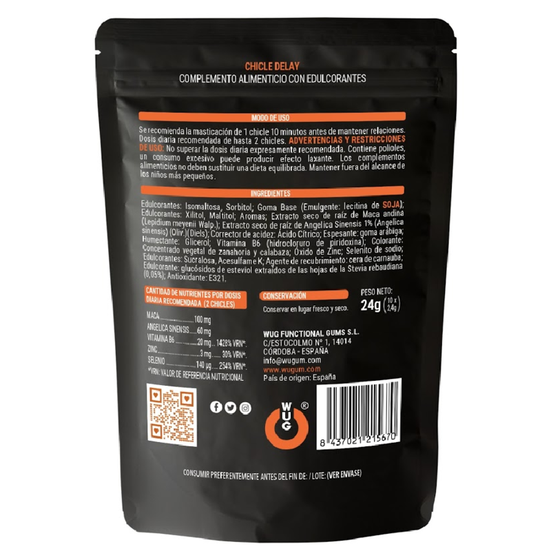 WUG SEX SENSE - RETARDANTE DE SEMEN 10 UNIDADES