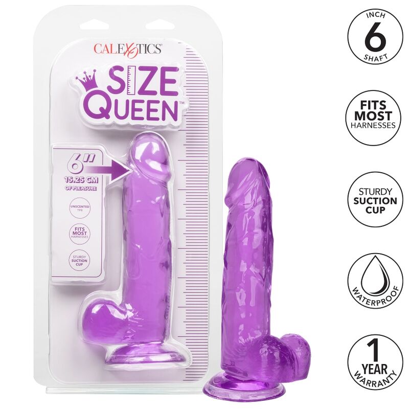 CALEXOTICS - DILDO TAMAÑO QUEEN MORADO 15.3 CM