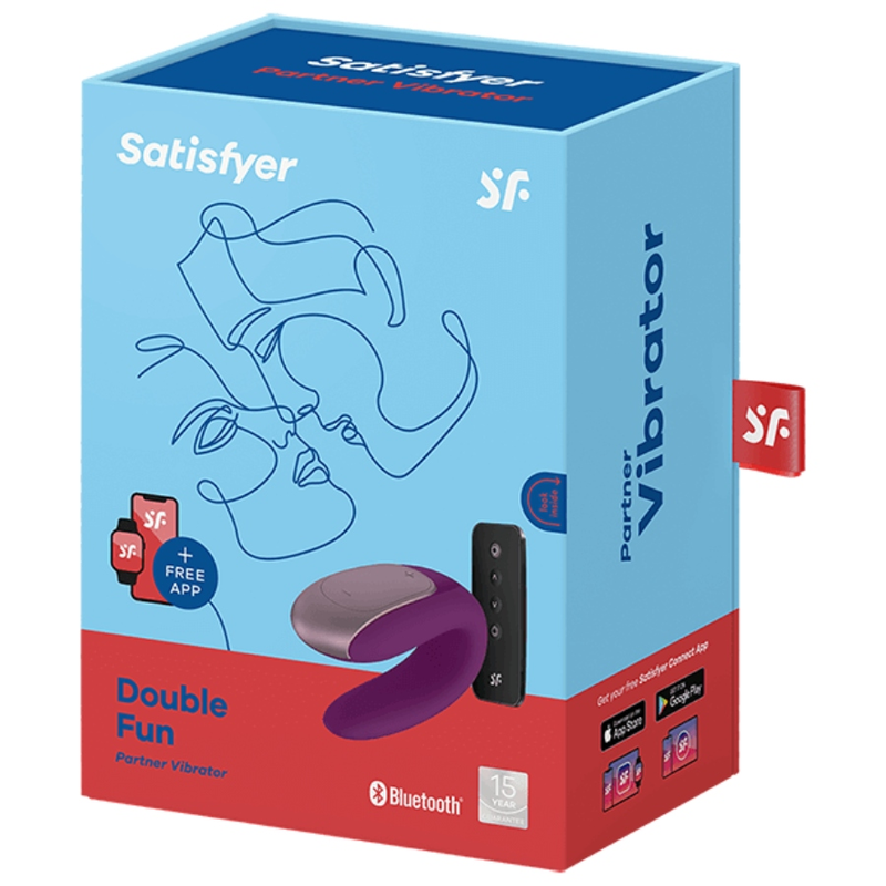 SATISFYER - VIBRADOR DOBLE DIVERSIÓN PARA PAREJAS MORADO