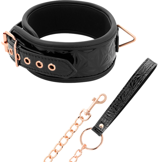BEGME - COLLAR DE CUERO VEGANO PREMIUM EDICIÓN NEGRA CON FORRO DE NEOPRENO