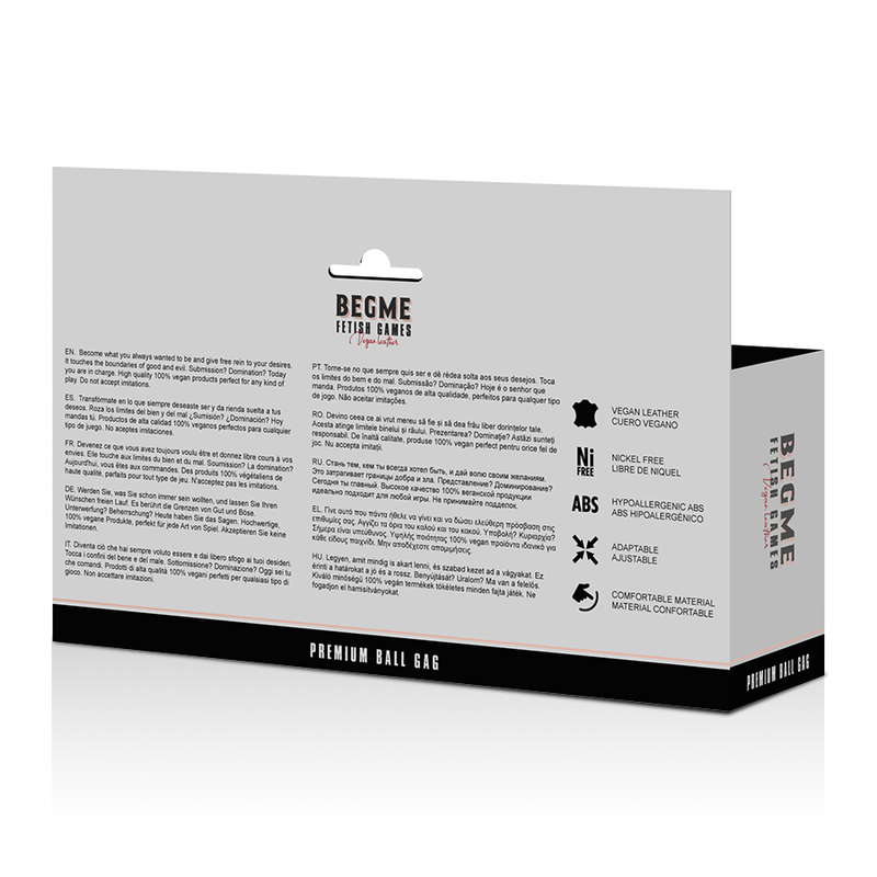 BEGME - MORDAZA DE BOLA EDICIÓN NEGRA DE CUERO VEGANO