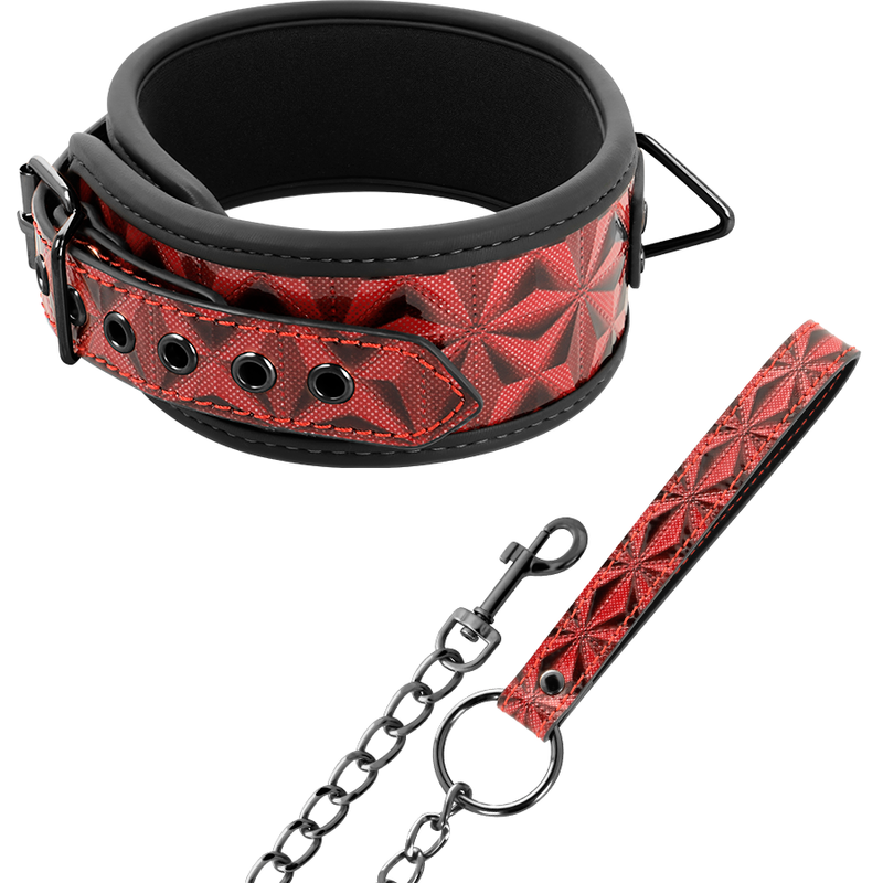 BEGME - COLLIER EN CUIR VEGAN PREMIUM ÉDITION ROUGE AVEC DOUBLURE EN NÉOPRÈNE