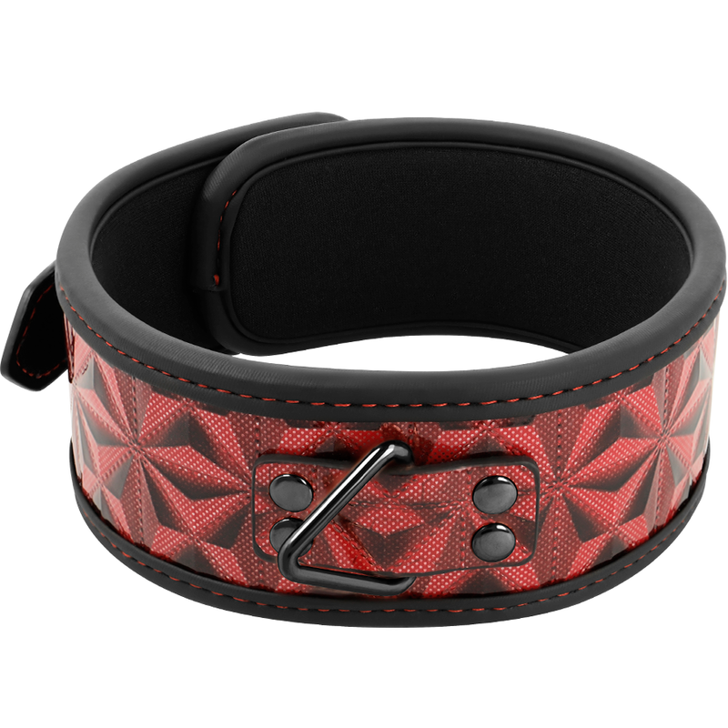 BEGME - COLLIER EN CUIR VEGAN PREMIUM ÉDITION ROUGE AVEC DOUBLURE EN NÉOPRÈNE