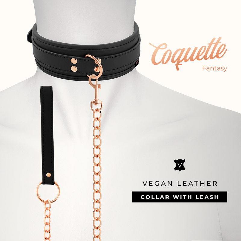 COQUETTE CHIC DESIRE - COLLIER FANTAISIE EN CUIR VEGAN AVEC DOUBLURE EN NÉOPRÈNE