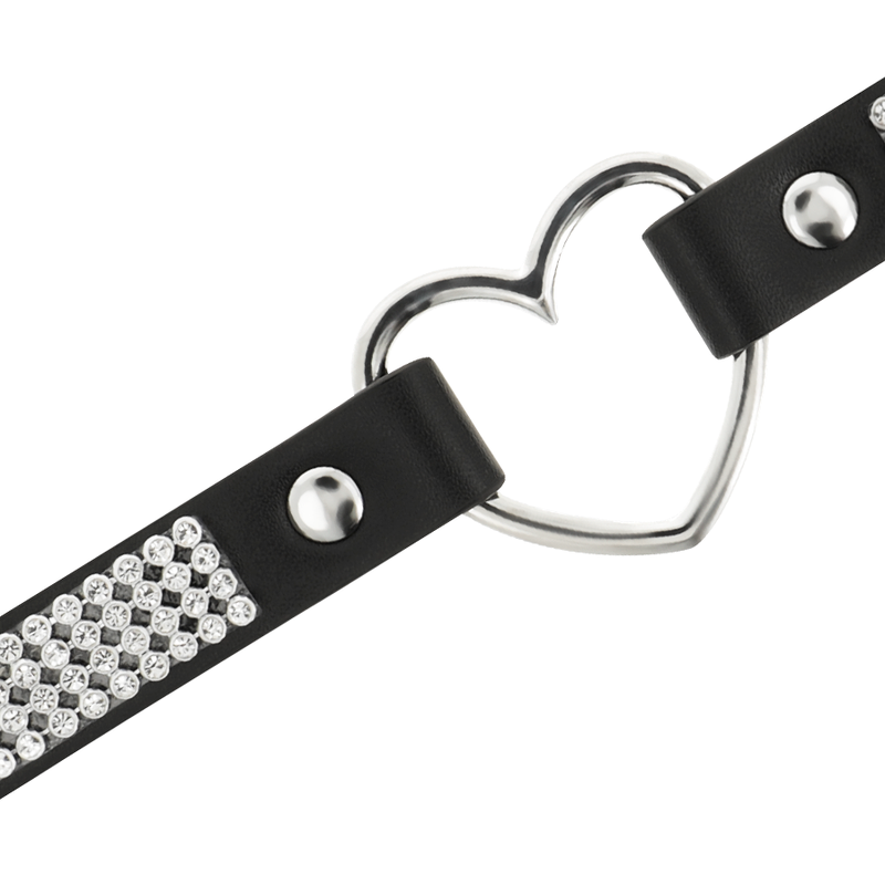 COQUETTE CHIC DESIRE - COLLIER RAS DE COU EN CUIR VEGAN AVEC COEUR