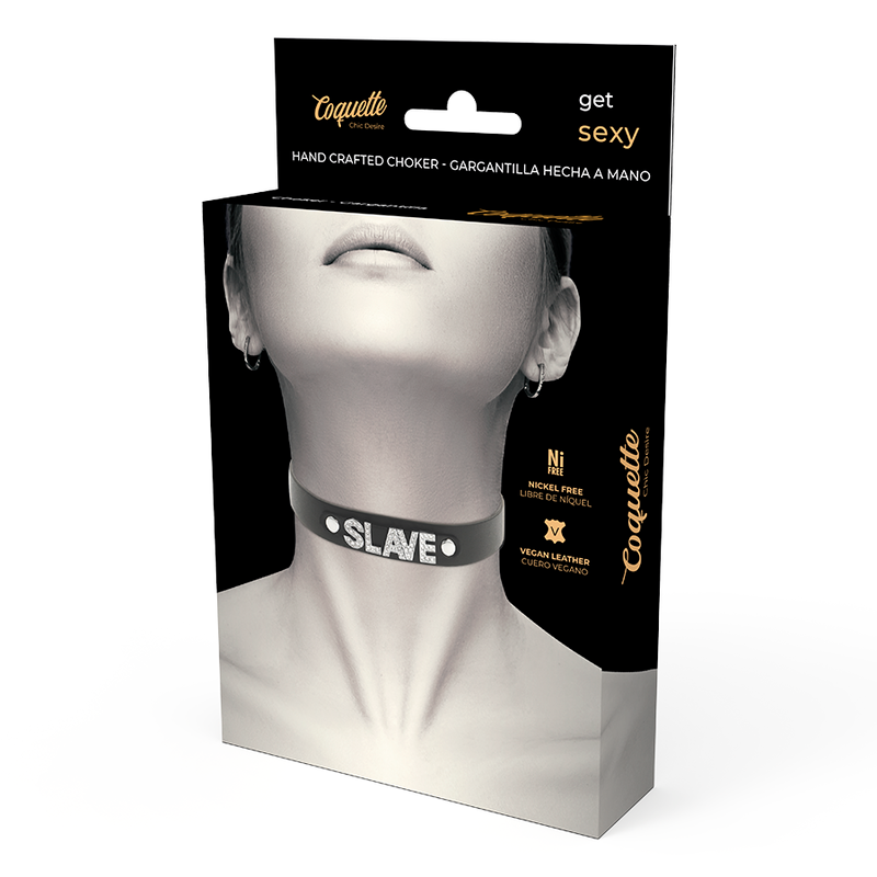 COQUETTE CHIC DESIRE - COLLIER RAS DE COU EN CUIR VEGAN SLAVE