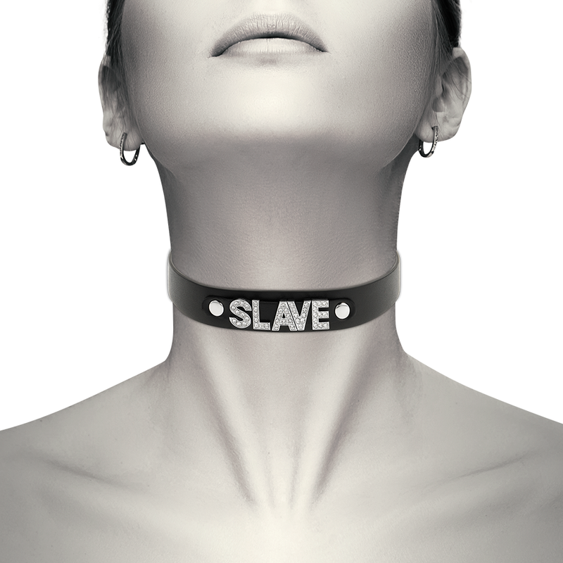 COQUETTE CHIC DESIRE - COLLIER RAS DE COU EN CUIR VEGAN SLAVE