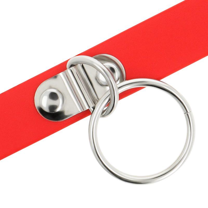 COQUETTE CHIC DESIRE - COLLIER EN CUIR VEGAN ROUGE ACCESSOIRE FÉTICHISME FEMME