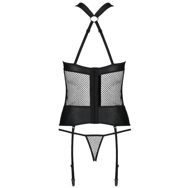 PASIÓN - CORSÉ AMANDA CUERO ECOLÓGICO L/XL