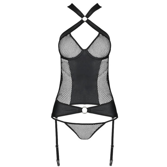 PASIÓN - CORSÉ AMANDA CUERO ECOLÓGICO L/XL