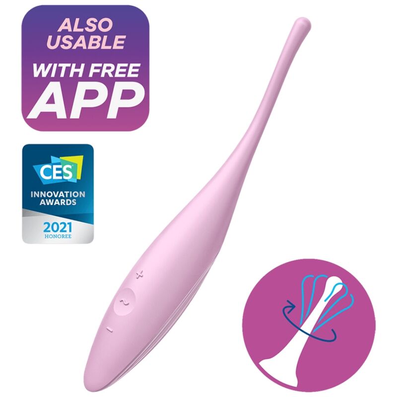 SATISFYER - VIBRADOR DE PUNTA DE CLÍTORIS TWIRLING JOY ROSA