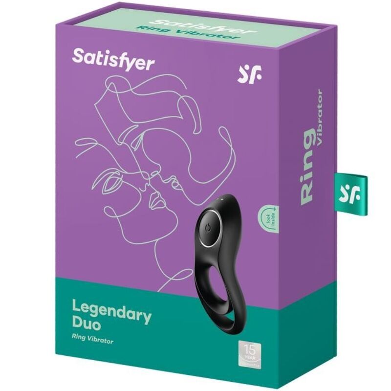 SATISFYER - LEGENDARY DUO RING VIBRADOR NEGRO