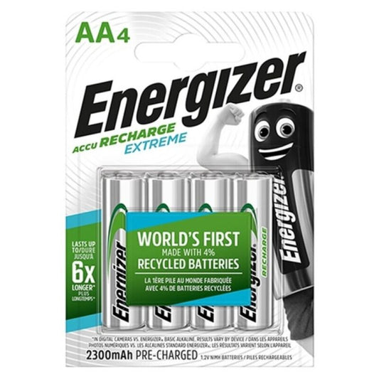 ENERGIZER - PILA RECARGABLE EXTREME HR6 AA 2300mAh 4 UNIDADES