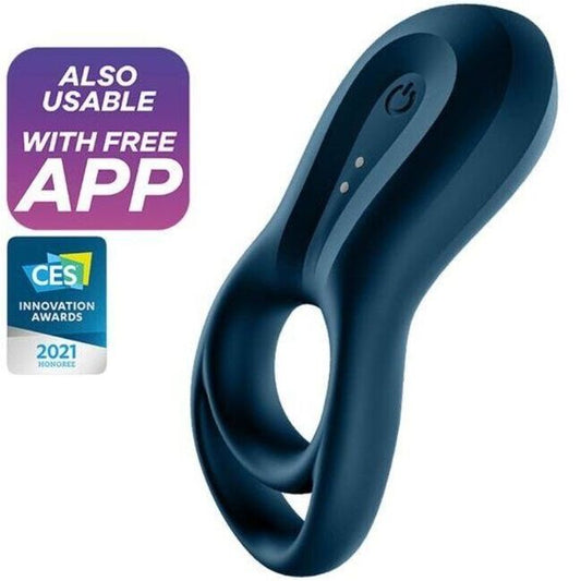 SATISFYER - ANILLO VIBRADOR EPIC DUO APP AZUL
