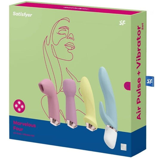 SATISFYER - MARAVILLOSO SET DE CUATRO VIBRADORES Y PULSO DE AIRE