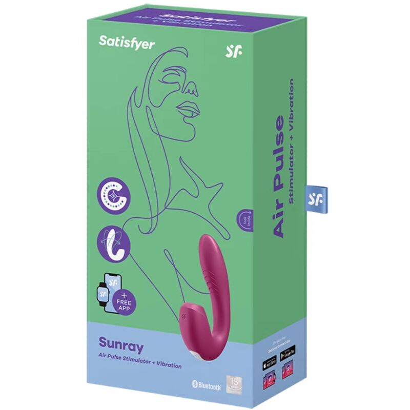 SATISFYER - ESTIMULADOR Y VIBRADOR SUNRAY APP ROJO