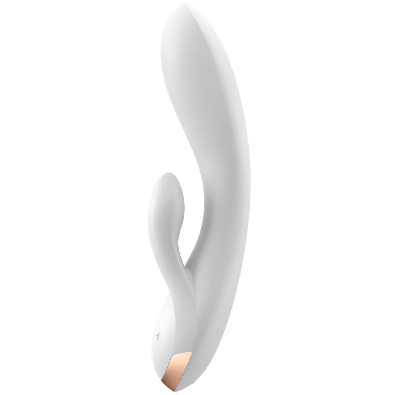 SATISFYER - VIBRADOR DOBLE FLEXIBLE APP BLANCO