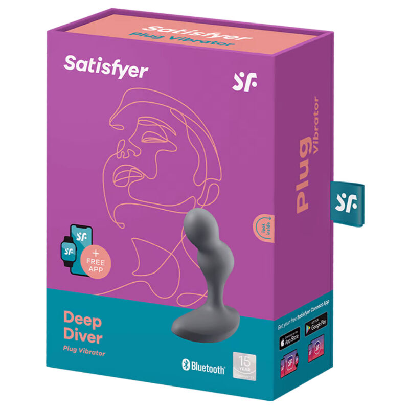 SATISFYER - PLUG VIBRADOR DEEP DIVER GRIS
