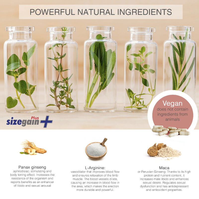 500 COSMÉTICOS - SIZEGAIN PLUS PASTILLAS PARA AGRANDAR EL PENE