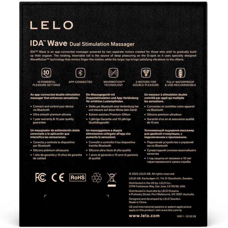 LELO - IDA WAVE MASSEUR POUR COUPLES NOIR