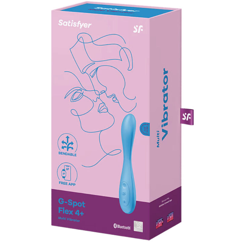 SATISFYER - G-SPOT FLEX 4+ MULTI VIBRATEUR APPLI BLEU