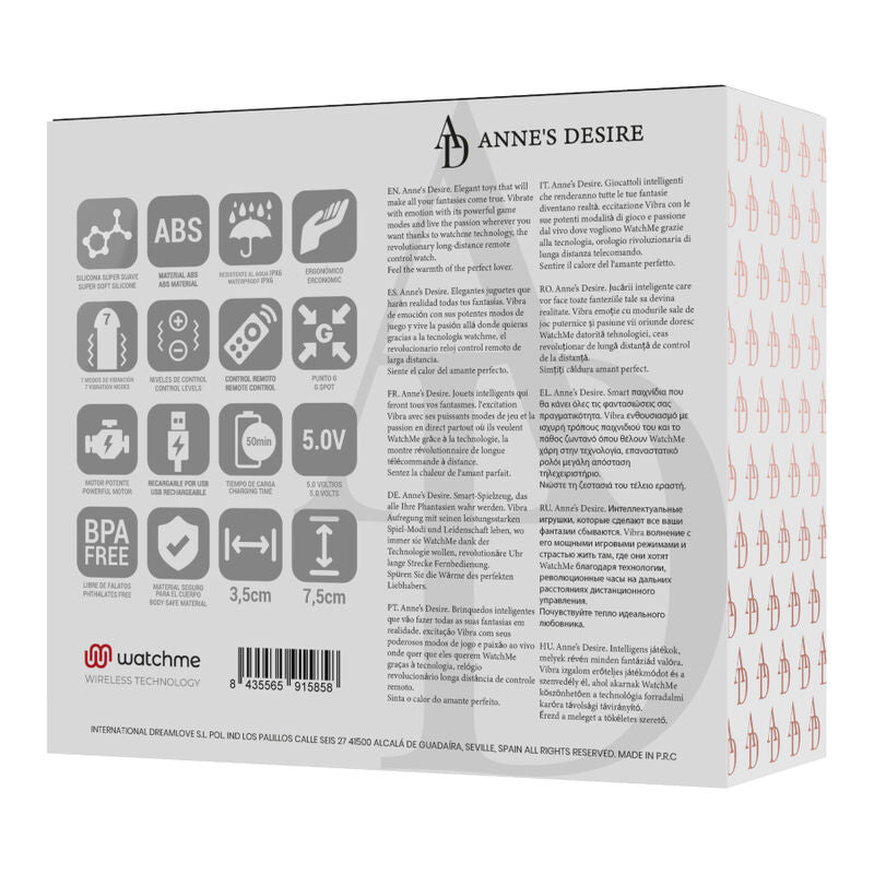 EL DESEO DE ANNE - TECNOLOGÍA DE CONTROL REMOTO DE HUEVO WATCHME NEGRO