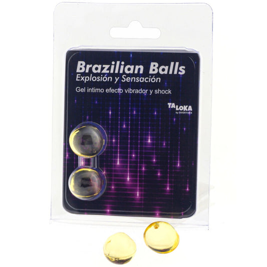 TALOKA - 2 BOLAS BRASILEÑAS VIBRADORAS Y EFECTO CHOQUE GEL EXCITANTE