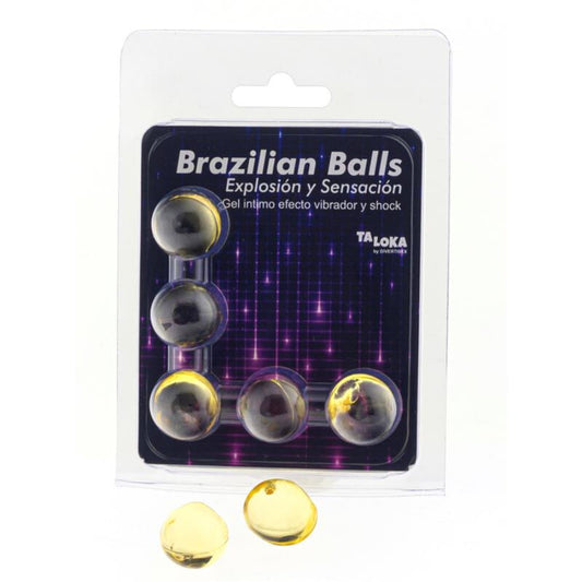 TALOKA - 5 BOLAS BRASILEÑAS VIBRADORAS Y EFECTO CHOQUE GEL EXCITANTE
