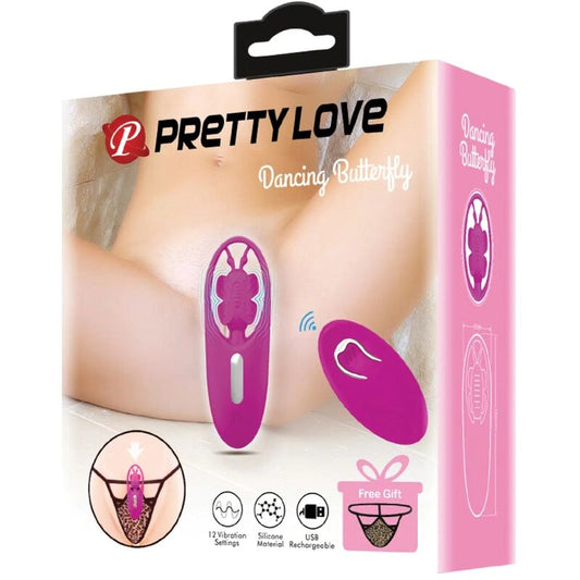 PRETTY LOVE - ESTIMULADOR DE MARIPOSA BAILANTE PARA BRAGUITAS CON CONTROL REMOTO LILA