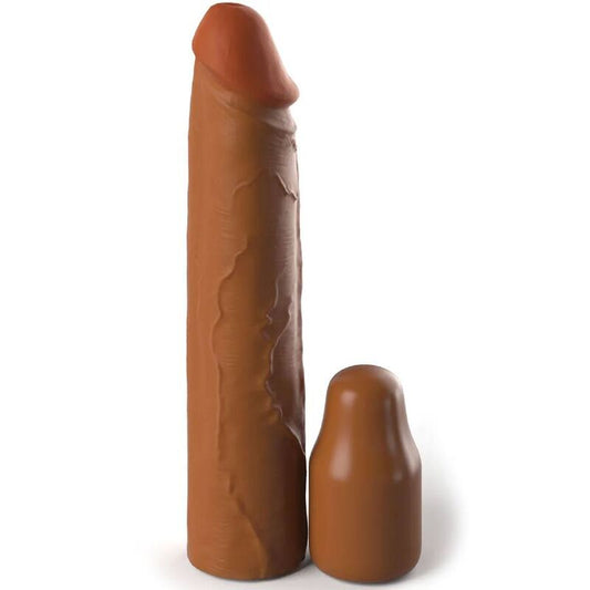FANTASY X- TENSIONS - PIPEDREAMS FUNDA 20,32 CM + PLUG 5,00 CM PULGADAS CARAMELO