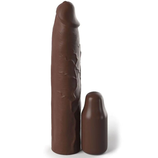 FANTASY X- TENSIONS - PIPEDREAMS FUNDA 22,86 CM + 7,62 CM PLUG MARRÓN