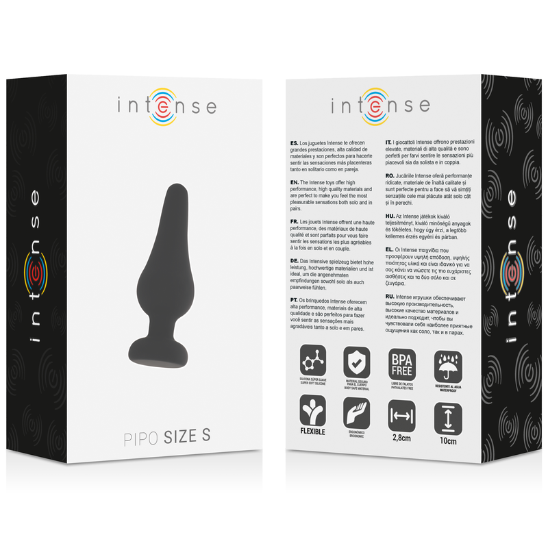 INTENSE - PLUG ANAL PIPO S SILICONA NEGRA 9.8 CM
