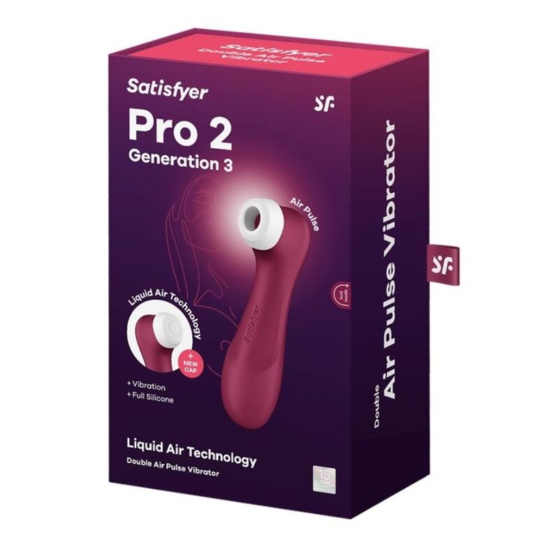 SATISFYER - PRO 2 GENERACIÓN 3 TECNOLOGÍA DE AIRE LÍQUIDO VINO TINTO