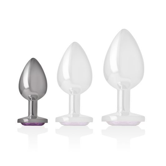 INTENSE - PLUG ANAL DE METAL DE ALUMINIO CON CRISTAL VIOLETA TALLA S