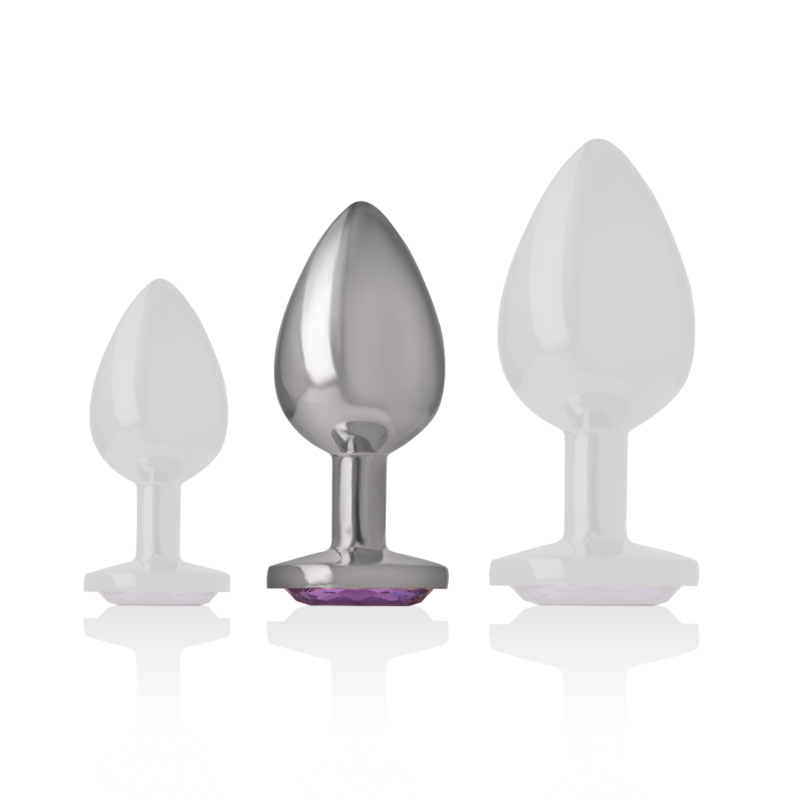 INTENSE - PLUG ANAL DE ALUMINIO CON CRISTAL VIOLETA TALLA M