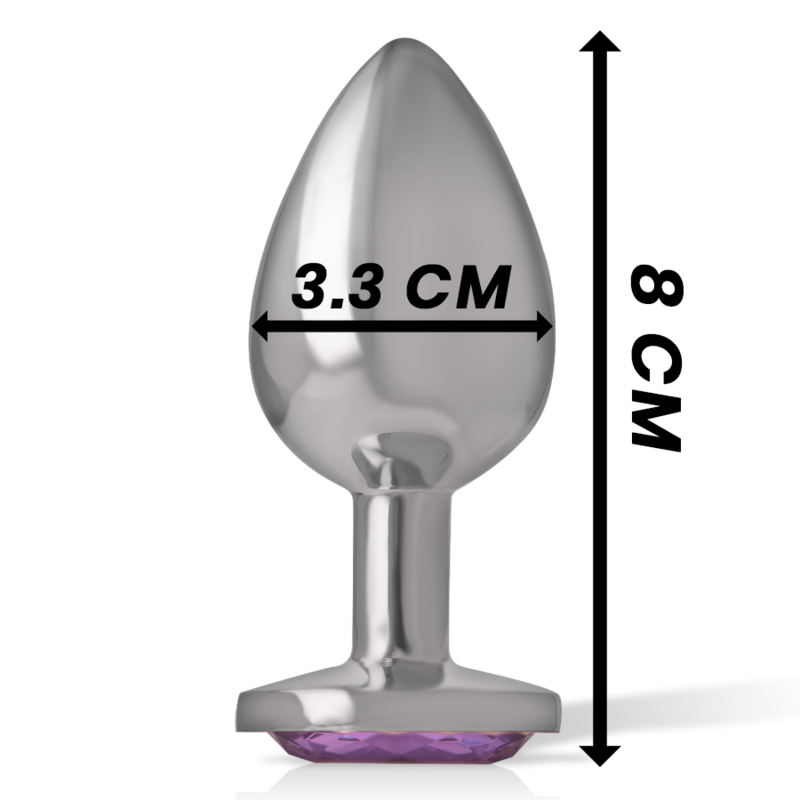 INTENSE - PLUG ANAL DE ALUMINIO CON CRISTAL VIOLETA TALLA M
