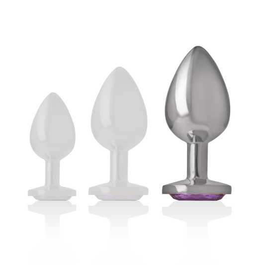 INTENSE - PLUG ANAL DE ALUMINIO CON CRISTAL VIOLETA TALLA L