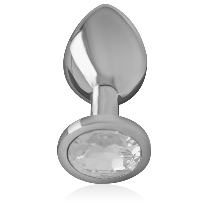 INTENSE - PLUG ANAL DE ALUMINIO CON CRISTAL PLATEADO TALLA S
