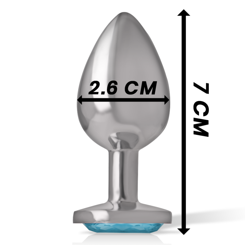 INTENSE - PLUG ANAL DE ALUMINIO CON CRISTAL AZUL TALLA S