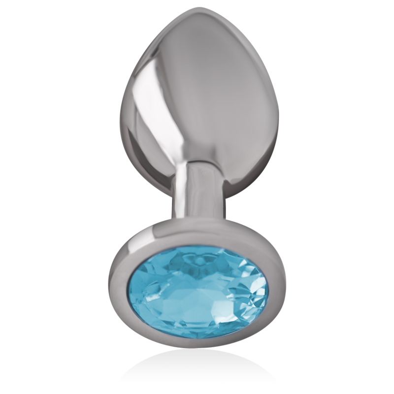 INTENSE - PLUG ANAL DE ALUMINIO CON CRISTAL AZUL TALLA L
