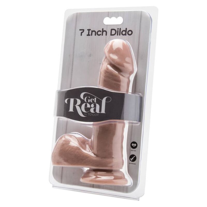 GET REAL - DILDO 18 CM CON BOLAS DE PIEL