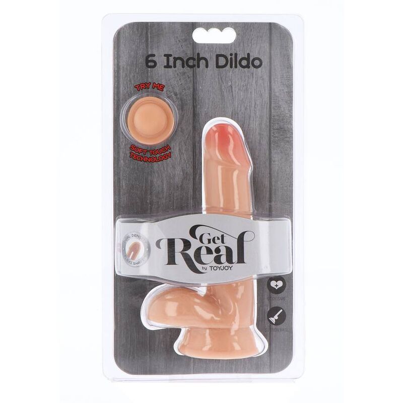 GET REAL - DILDO DOUBLE DENSITÉ 17 CM COUILLES PEAU