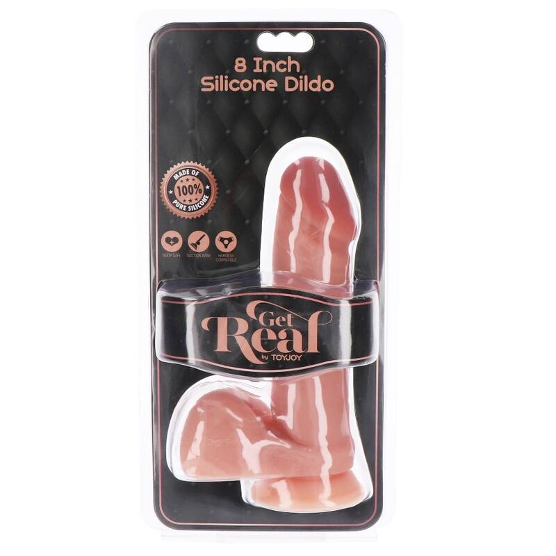 GET REAL - GODE EN SILICONE 20,5 CM AVEC COUILLES ET PEAU
