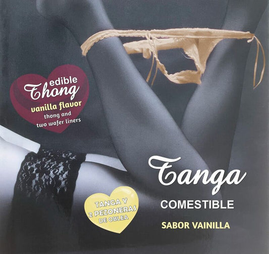 HOTFLOWERS - TANGA WAFER Y 2 PROTECTORES PARA PEZONES CHICA SABOR VAINILLA /es/pt/en/fr/it/ 