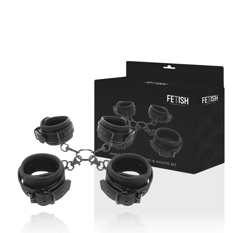 FETISH SUBMISSIVE - ENSEMBLE DE MENOTTES POUR LES MAINS ET LES CHEVILLES AVEC DOUBLURE EN NOPRÈNE
